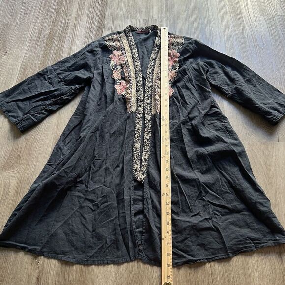 Johnny Was Workshop Flower Print Kimono Cardigan Size XS Runs Big C45619-1L Blue - Picture 2 of 12